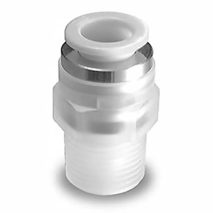 SMC KP Series Male Connector, 4 mm to R 1/4 Male, Threaded-to-Tube Connection Style, KPH04-02 (Pack of 10 )