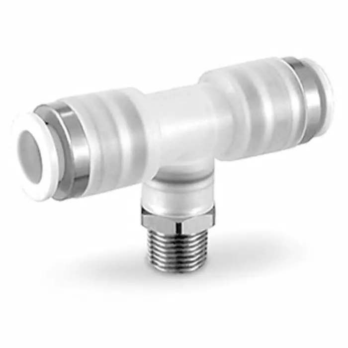 SMC KPG Series Union Tee, 8 mm to 8 mm, Tube-to-Tube Connection Style, KPGT08-00