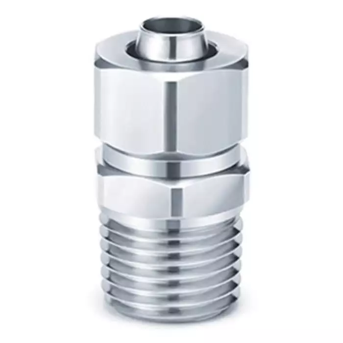 SMC KFG Series Straight Fitting, 16 mm to R 3/8 Male, Threaded-to-Tube Connection Style, KFG2H1613-03S