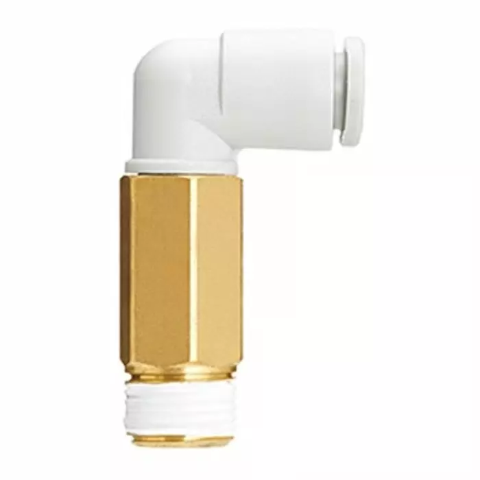 SMC KQ2W Series Elbow Fitting, 10 mm to R 3/8, Threaded-to-Tube Connection Style, KQ2W10-03AS