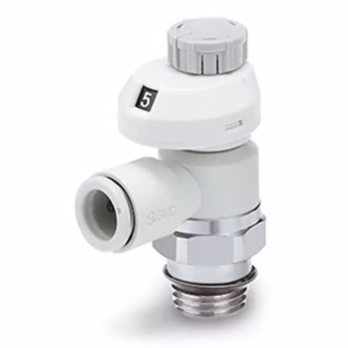 SMC AS2 Series Threaded Pneumatic Silencer Exhaust Restrictor Function Fitting, UNF 10-32 Inlet Port, 6 mm Tube Inlet, AS2201FS-U01-06
