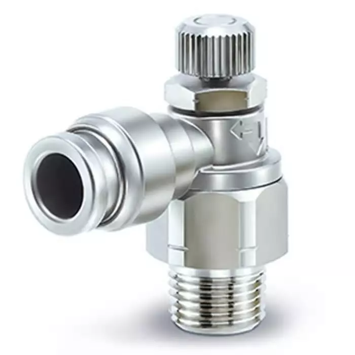 SMC ASG Series Threaded Speed Controller, R 1/8 Male Inlet Port x 6 mm Tube Outlet Port, ASG2201-01-06