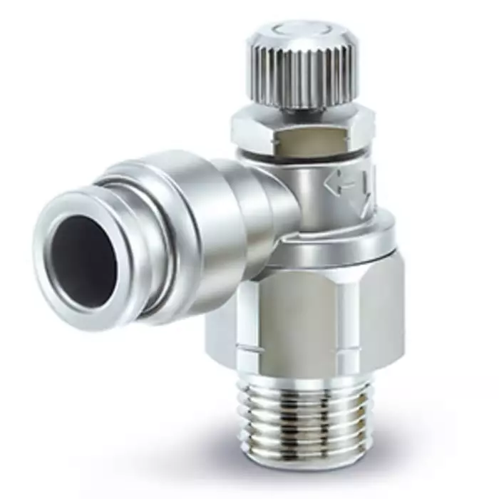 SMC ASG Series Threaded Speed Controller, R 1/8 Male Inlet Port x 6 mm Tube Outlet Port, ASG2201-01-06S