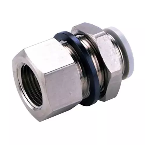 Airtac PMF Series Bulkhead Connector 6 mm Dia. 1/8 inch Thread, PMF 601 D