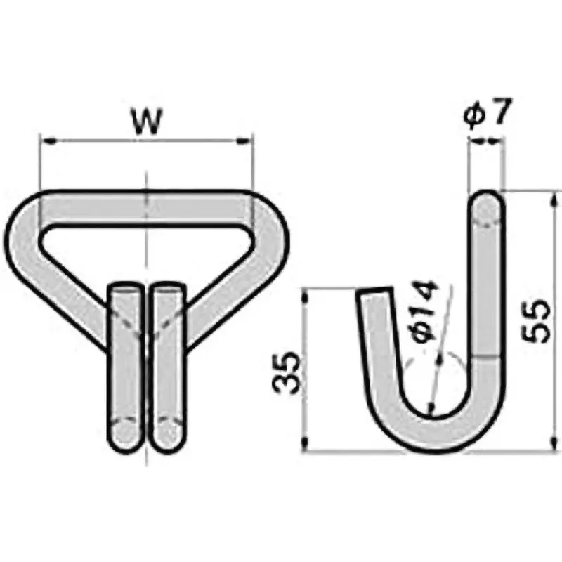 TAKIGEN Terminal Fittings Stainless Steel Gloss Barrel Polishing 25 mm Belt Width, C-1994-A-3