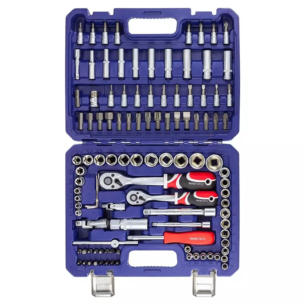 yataforce-108-pcs-socket-kit-with-ratchet-wrenches-chrome-vanadium-steel-14-38-inch-635-952-mm-size-silver-for-home-garage-auto-repairs-use