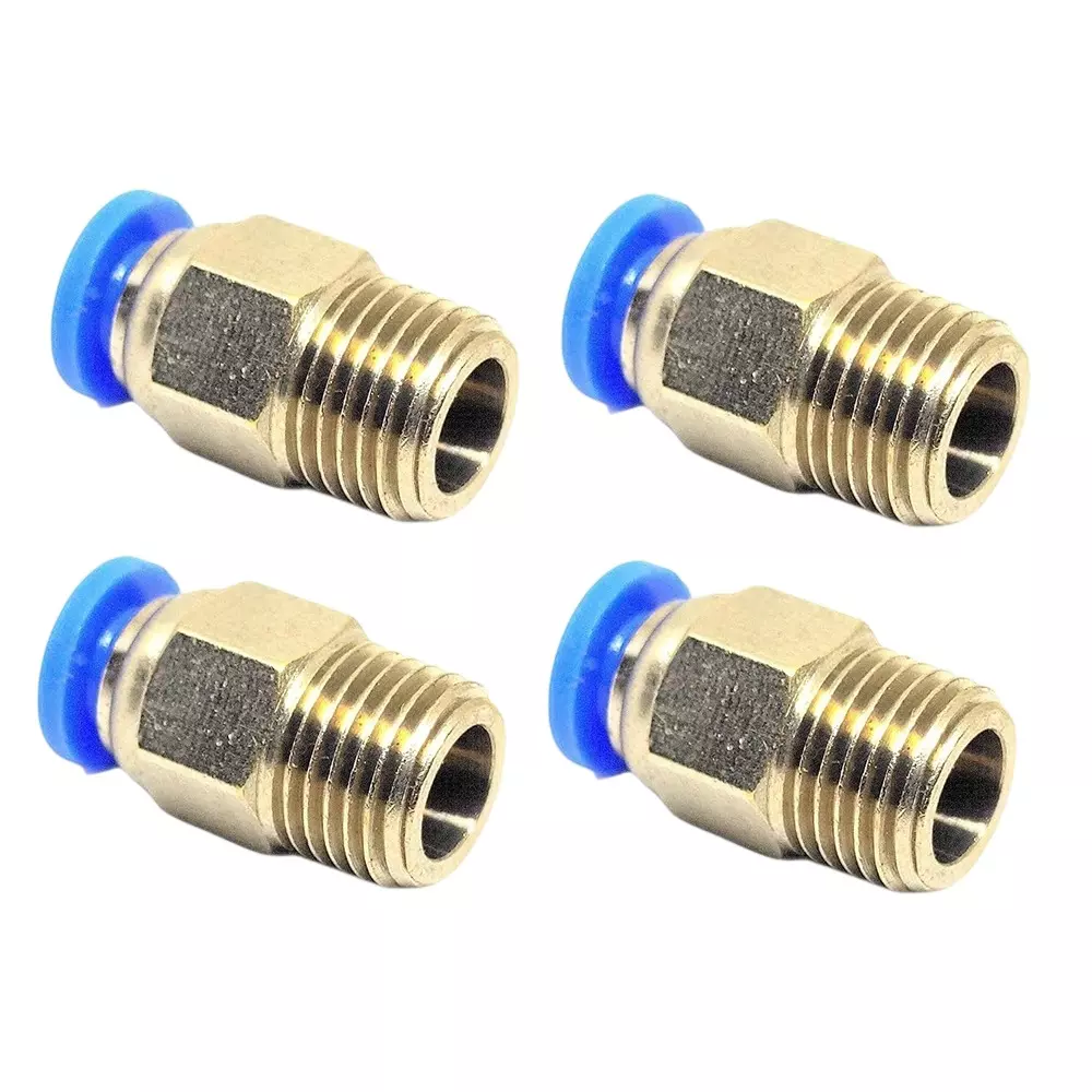 Invento Pneumatic Push Fitting Connector M10 (10 mm) Thread Size for 4 mm OD Polyurethane or Nylon Tube, PC4-M10 (Pack of 4 Pcs)