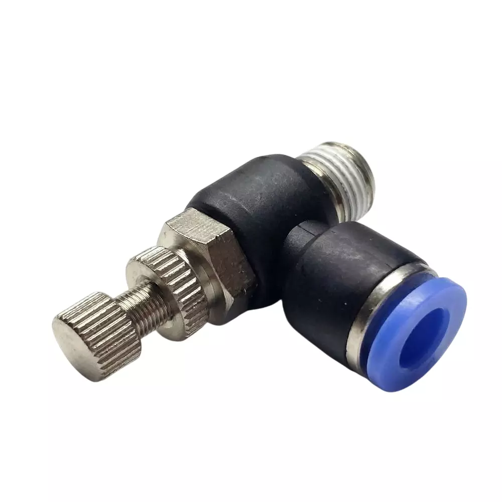 INTECO Flow Control Valve Brass 6 mm OD 12.7 mm (1/2 Inch) Thread, NSE 06-04 (Pack of 100)