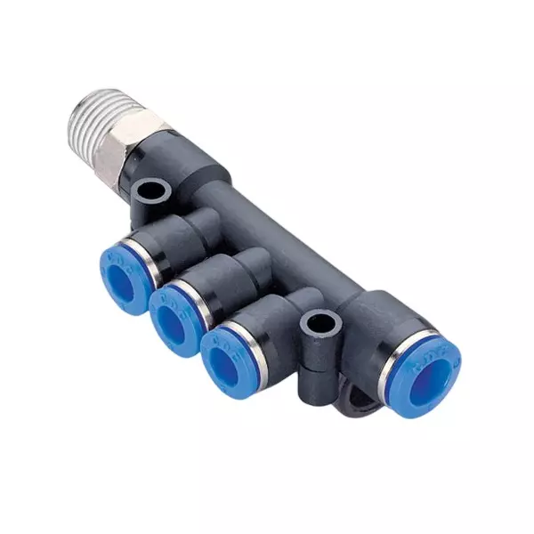 SMSN Male Triple Branch SPKB BSPT Thread Type Brass With Chrome Platted (Outside Diameter: 6 - 12 mm)