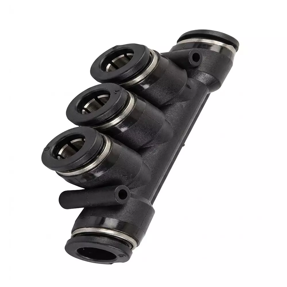 RTQD PK Series Multiple 3 Way Socket Black Cap Heavy Fitting for Line Distribution, Size 8 mm