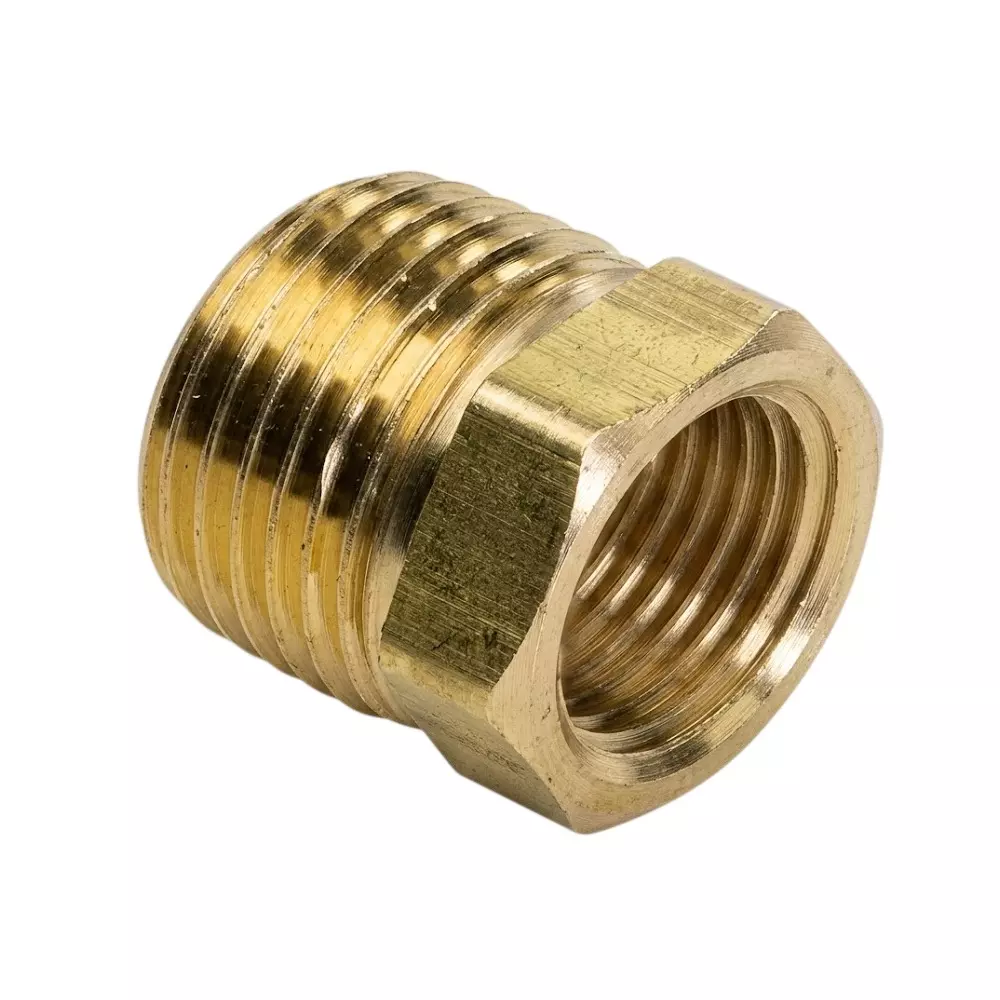 RTQD Brass Bushing in Golden Color, Size 1/4 x 3/8 inch (6.35 x 9.52 mm) for Pneumatic Systems