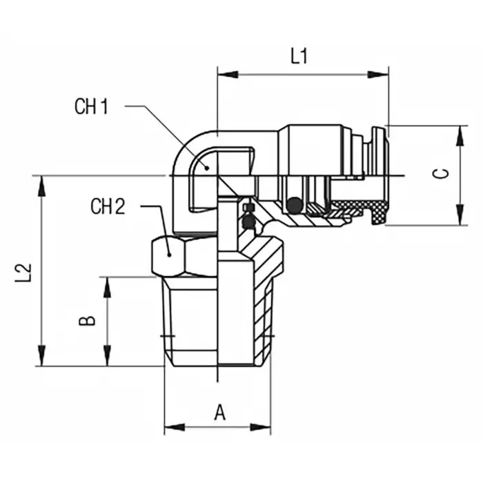 RS PRO Push-in Fitting, R 1/4 Male to Push In 6 mm, Threaded-to-Tube, 1762168
