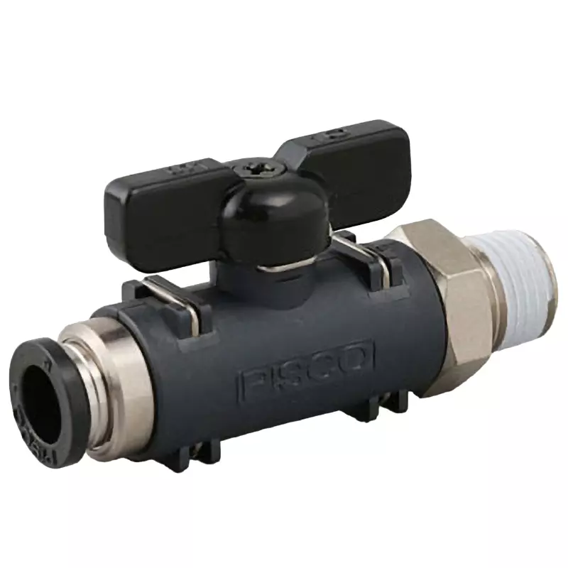 PISCO Ball Valve Elbow 8 mm Dia 0 to 0.9 MPa, BVC20-0802