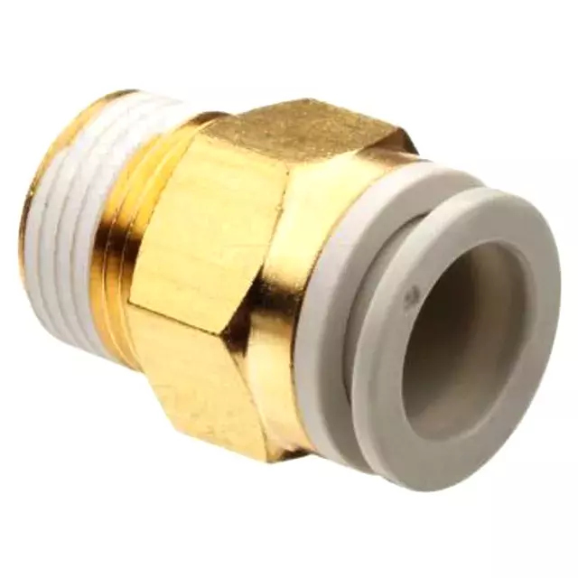 SMC Male Connector Fitting 1/4 inch (6.35 mm) Connection Screw and 6 mm Tube Size, KQ2H06-02AS