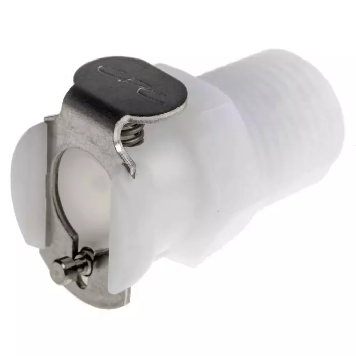 Colder Products Hose Connector Straight Threaded Coupling BSPT 1/4 inch 8.3 bar, PMCD1004BSPT