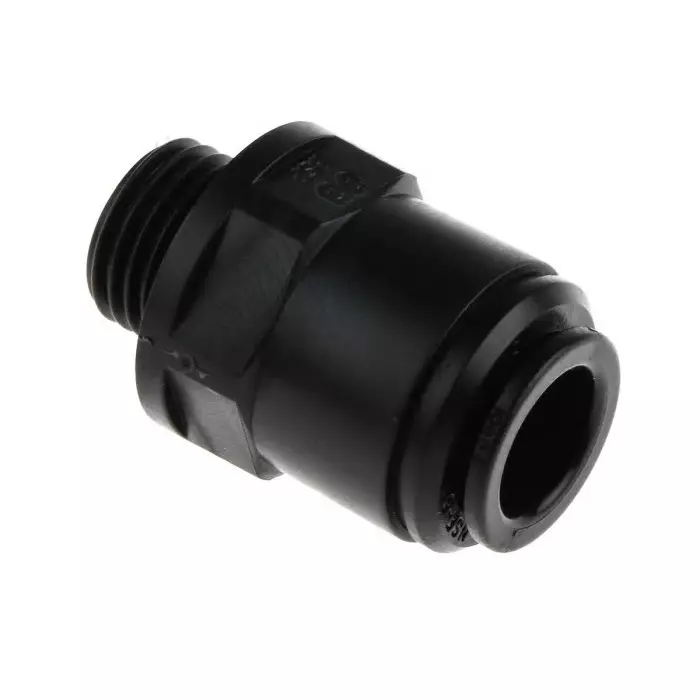 John Guest PM Series Straight Threaded Adaptor G 1/4 Male to Push In 10 mm Threaded-to-Tube Connection Style, PM011012E (Pack of 5)