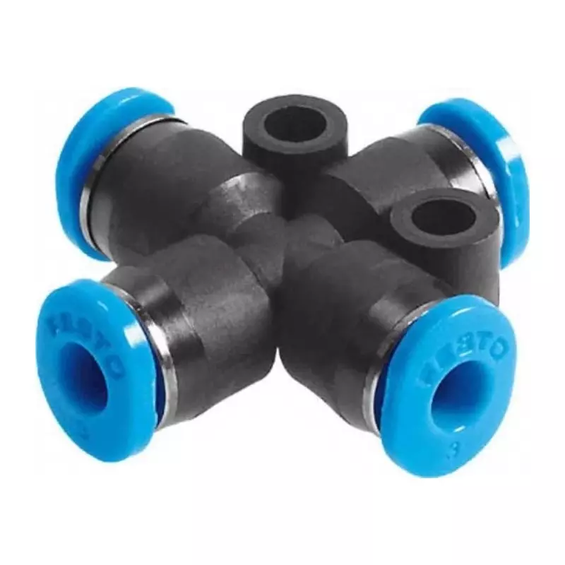 Festo Cross Tube-to-Tube Adaptor QS Push In 3 mm Connector A, QSMX-3 (Bag of 10 Pcs)