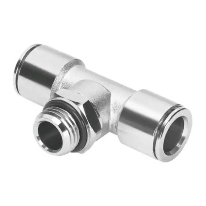 Festo Tee Threaded Adaptor Push In 4 mm Connector A Threaded-to-Tube, NPQM-T-G18-Q4-P10 (Pack of 10 Pcs)