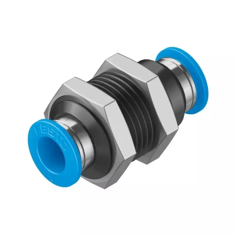 Festo Bulkhead Tube-to-Tube Adaptor QSS Push In 8 mm Connector A Tube-to-Tube, QSS-8 (Bag of 10 Pcs)