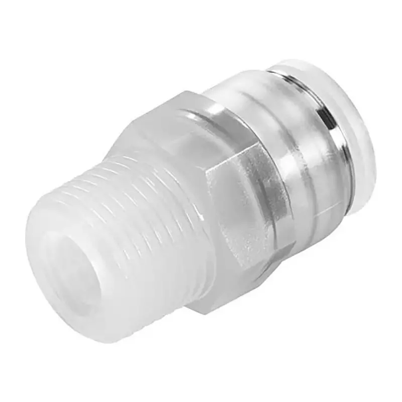 Festo Straight Threaded Adaptor NPQP R 1/4 Male Connector A Threaded-to-Tube, NPQP-D-R14-Q8-FD-P10 (Bag of 10 Pcs)