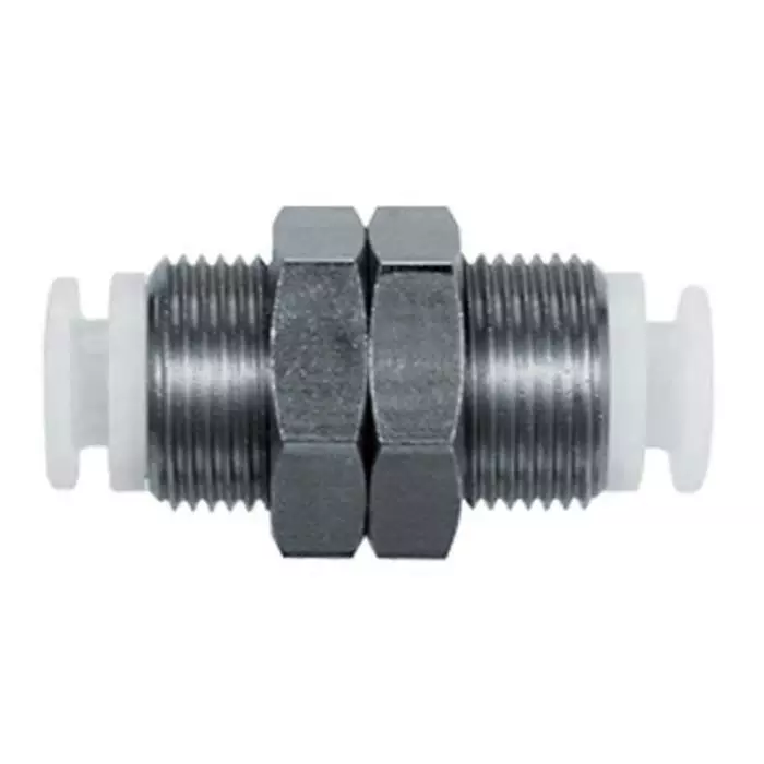 SMC KG Series Bulkhead Union, 16 mm to 16 mm, Tube-to-Tube Connection Style, KGE16-00 (Pack of 2 )