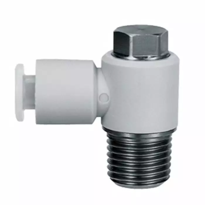 SMC KG Series Elbow Fitting, 10 mm to R 1/4 Male, Tube-to-Tube Connection Style, KGV10-02S (Pack of 2 )