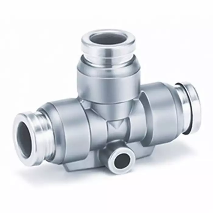 SMC KQB Series Union Tee, 10 mm to 10 mm, Tube-to-Tube Connection Style, KQB2T10-00
