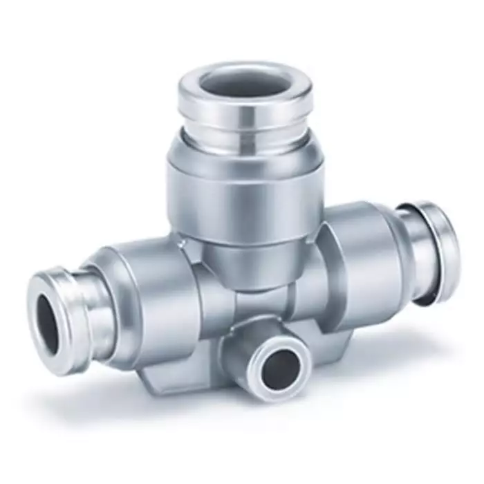 SMC KQB2 Series T Fitting, 4 mm to 4 mm, Tube-to-Tube Connection Style, KQB2T04-06