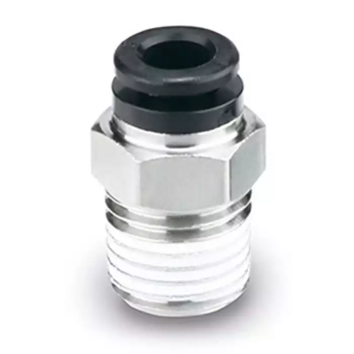 SMC KQ-X1744 Series Male Connector, 6 mm to R 1/8 Male, Threaded-to-Tube Connection Style, KQH06-01S-X1744 (Pack of 10 )