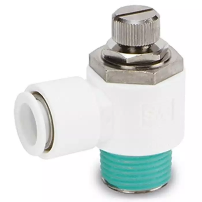 SMC AS Series Threaded Speed Controller, R 1/4 Male Inlet Port x 6 mm Tube Outlet Port, AS2201F-02-06W2