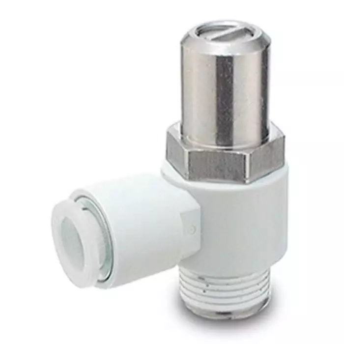 SMC AS Series Threaded Speed Controller, R 1/8 Male Inlet Port x 6 mm Tube Outlet Port, AS2301F-01-06ST