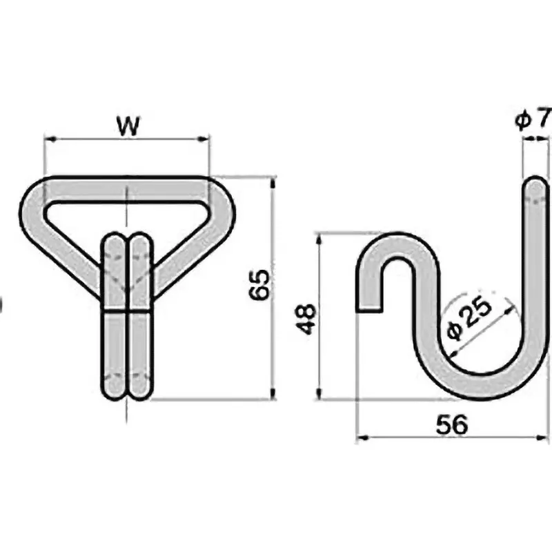 TAKIGEN Terminal Fittings Stainless Steel Gloss Barrel Polishing 45 mm Belt Width, C-1994-F-1