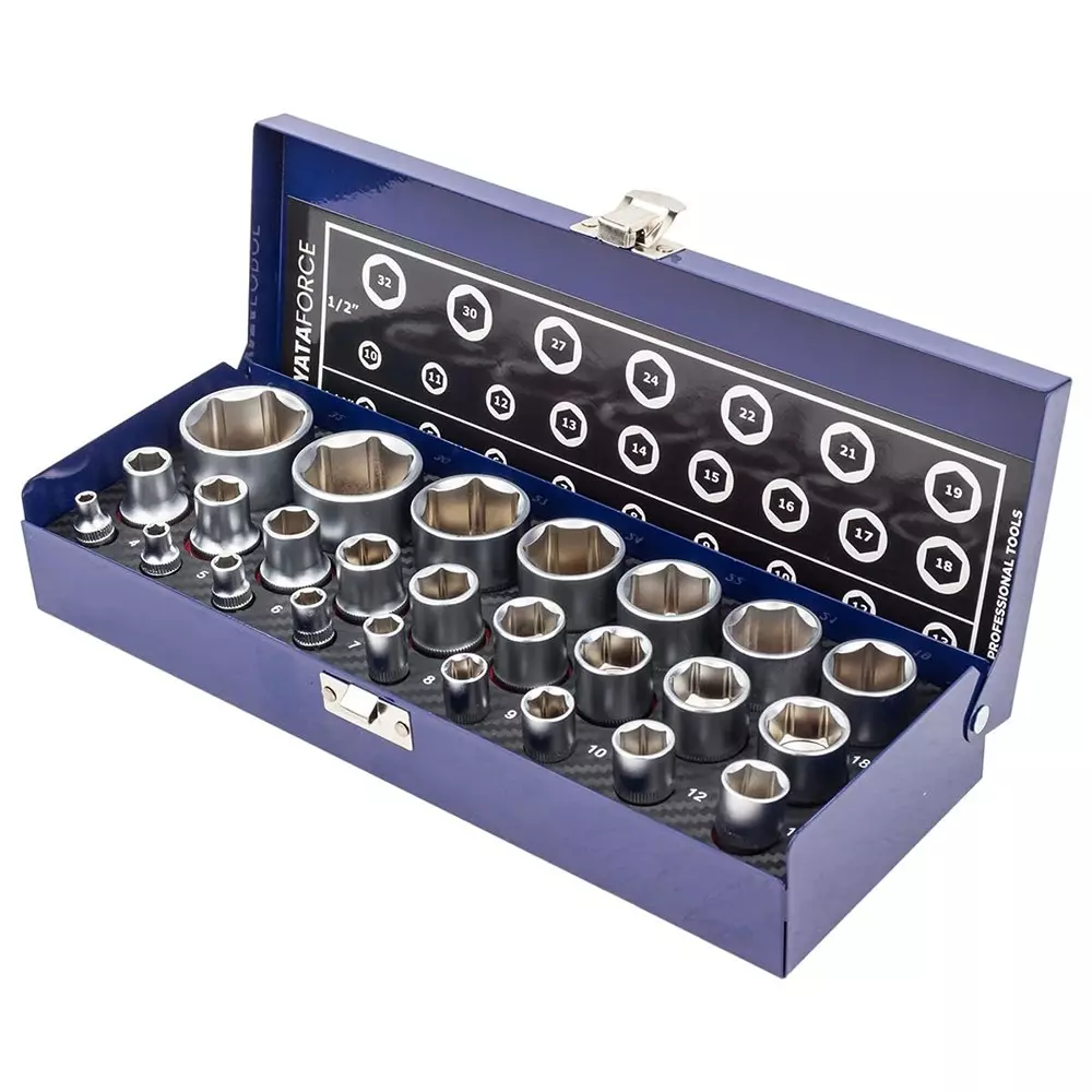 yataforce-25-pcs-socket-kit-with-ratchet-wrenches-chrome-vanadium-steel-14-38-inch-635-952-mm-size-silver-for-home-garage-auto-repairs-use