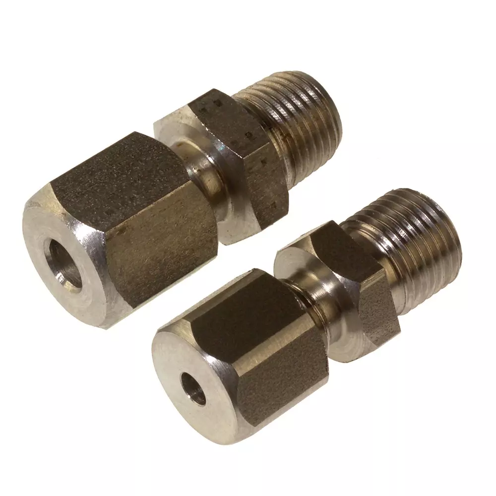 RS PRO Compression Fitting Stainless Steel Screw 6 mm Probe Dia 1/4 BSPP Male, 2623246 (Pack of 5)