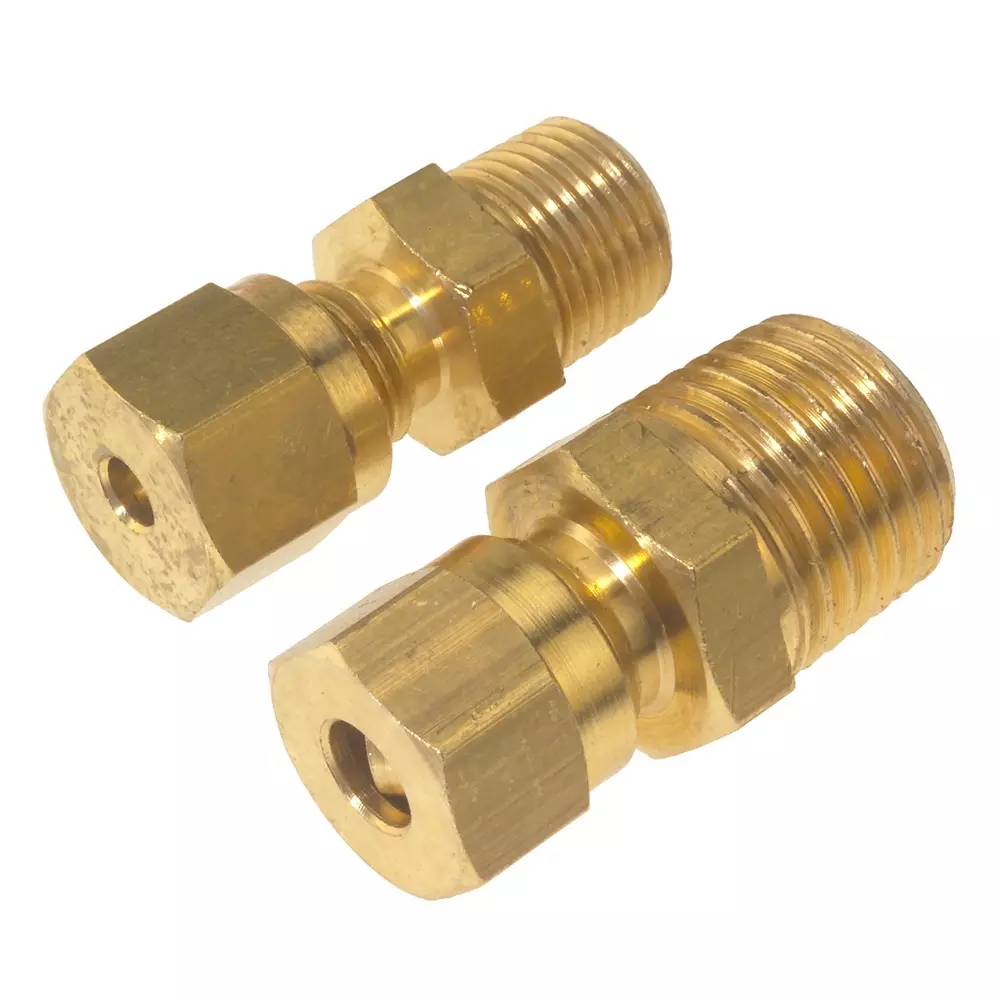 RS PRO Compression Fitting Brass Screw 3 mm Probe Dia 1/8 BSPT Male, 2623229 (Pack of 10)