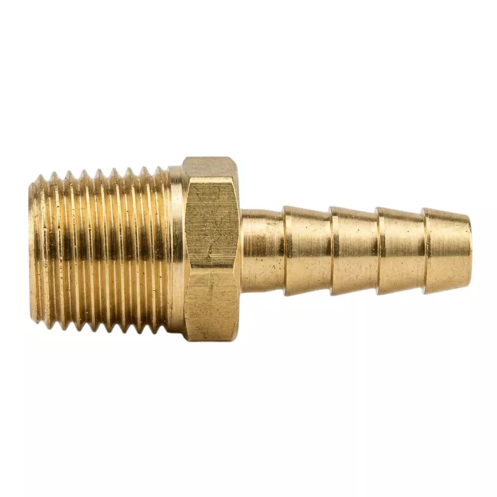 RTQD Brass Hose Nipple in Golden Color, Size 3/4 x 1/2 inch (19.05 x 12.7 mm) for Pneumatic Systems