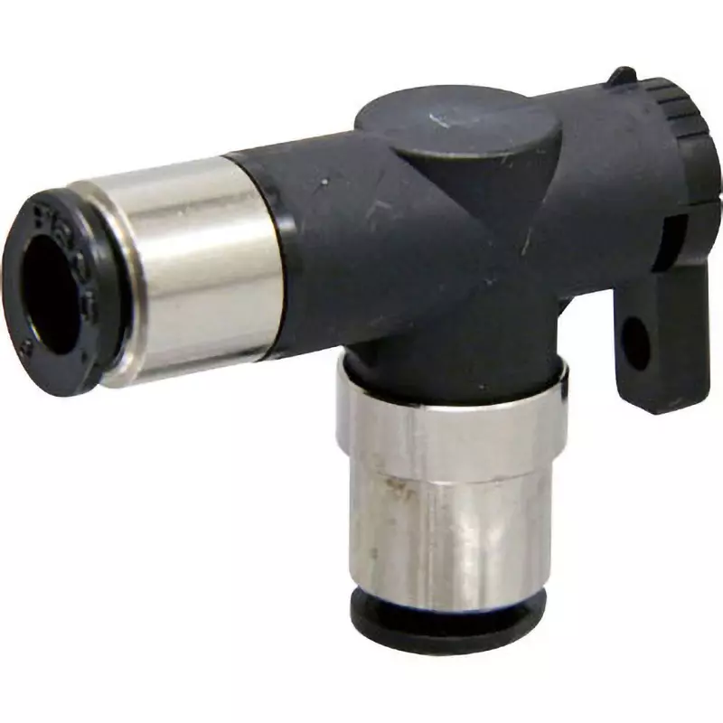 PISCO Ball Valve Union Elbow 6 mm Dia 0 to 0.7 MPa, BVLU6-6