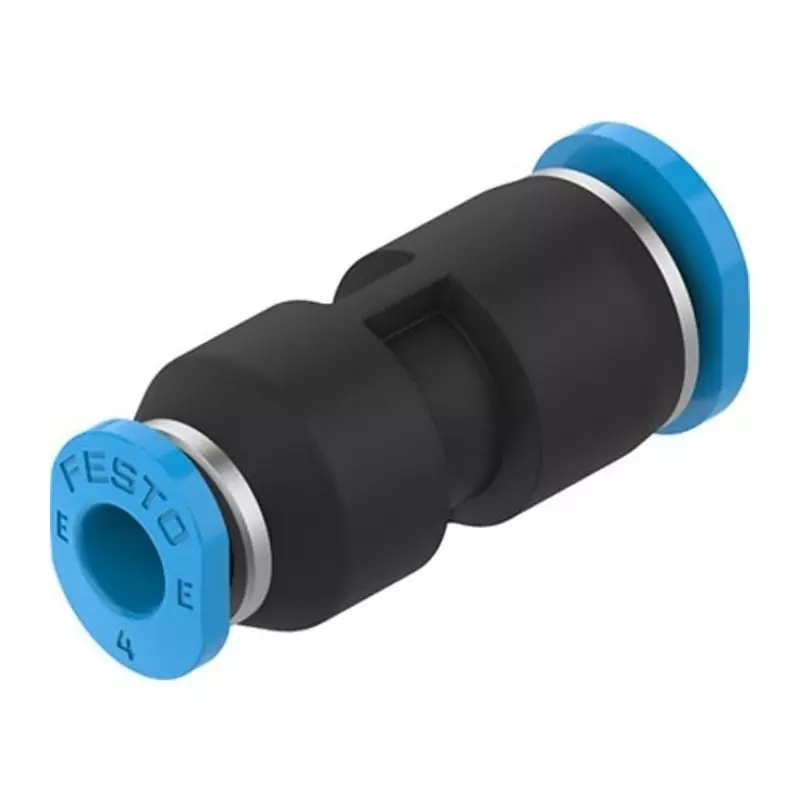Festo Push-in Fitting NPQE-D Push In 6 mm Connector A Tube-to-Tube, NPQE-D-Q6-Q4-F1A-P10