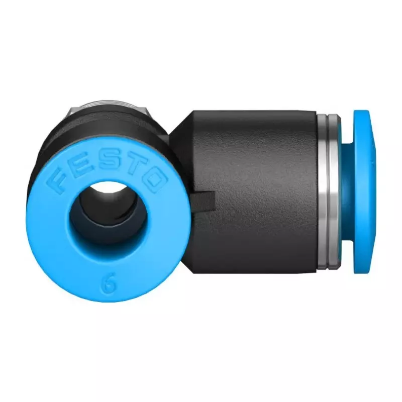 Festo T Fitting QSTL R 1/8 Male Connector A Threaded-to-Tube, QSTL-1/8-6 (Bag of 10 Pcs)