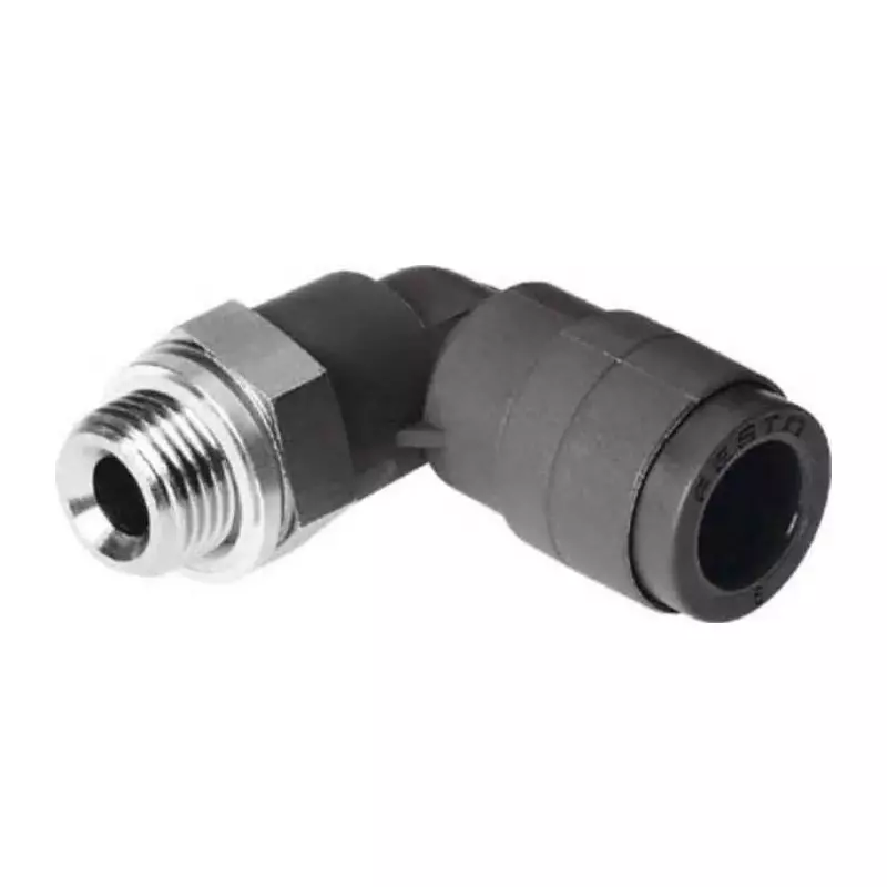 Festo Elbow Threaded Adaptor G 3/8 Male Connector A Threaded-to-Tube, QSL-V0-G3/8-8 (Bag of 10 Pcs)