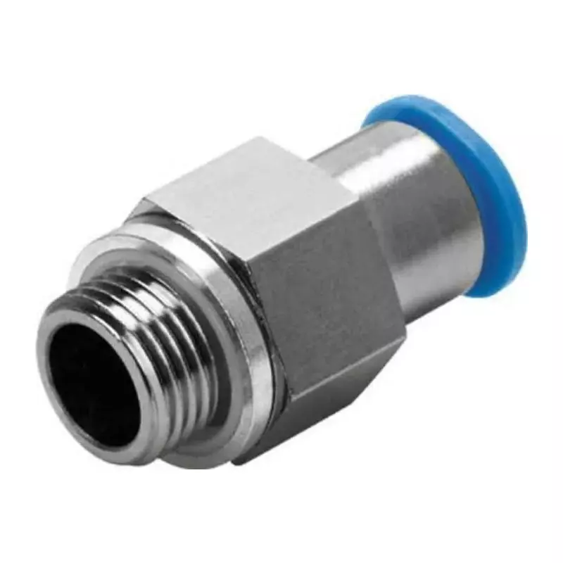 Festo Straight Threaded Adaptor QSK G 1/4 Male Connector A Threaded-to-Tube, QSK-G1/4-8
