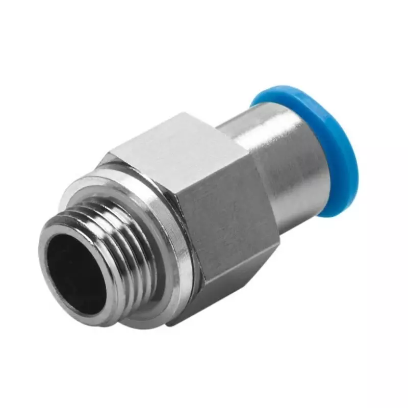 Festo Straight Threaded Adaptor QSMK G 1/8 Male Connector A Threaded-to-Tube, QSMK-G1/8-6