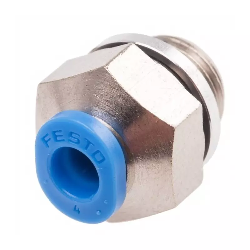 Festo Straight Threaded Adaptor QS G 1/8 Male Connector A Threaded-to-Tube, QSM-G1/8-4 (Bag of 10 Pcs)