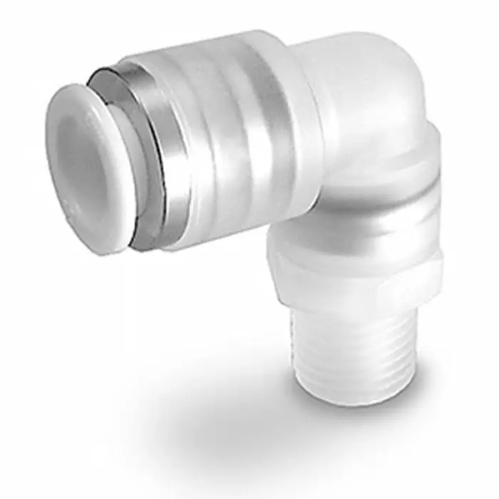 SMC KPL Series Elbow Fitting, 4 mm to R 1/4 Male, Threaded-to-Tube Connection Style, KPL04-02