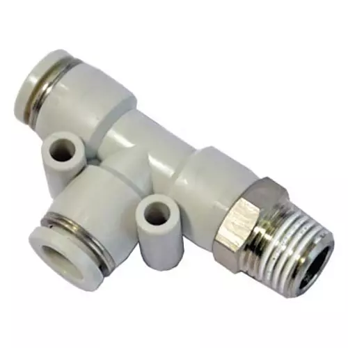 Airtac PED Series Male Branch Tee 10 mm Dia. 1/2 inch Thread, PED 1004 D