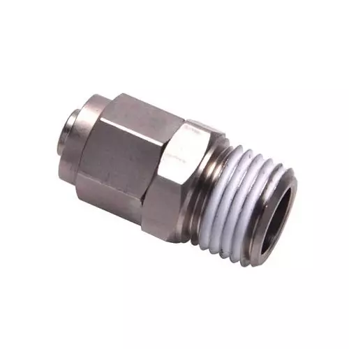 Airtac BKC Series Straight Locknut Connector 12 mm Outer Dia. 9 mm Inner Dia.
