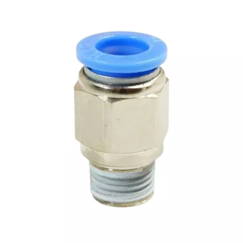 INTECO Heavy Duty Male Connector Full Brass Body 12 mm OD 3.1 mm (1/8 Inch) Thread, PC 12-01 (Pack of 200)