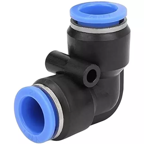SMSN Equal Union Elbow SPV (Pul) 6 mm Diameter Brass With Chrome Platted Sleeve color Blue