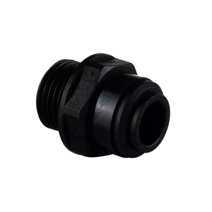 John Guest PM Series Straight Threaded Adaptor Push In 12 mm to G 1/2 Male Threaded-to-Tube Connection Style, PM011214E (Pack of 5)