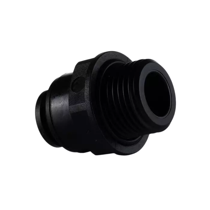John Guest PM Series Straight Threaded Adaptor Push In 12 mm to G 1/2 Male Threaded-to-Tube Connection Style, PM011214E (Pack of 5)